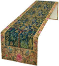 William Morris Table Runner, Boho Rustic Ethnic Tree of Life Flower Original Design Print Table Runner for Home Party Dining Room Kitchen Decor 13x90 Inch