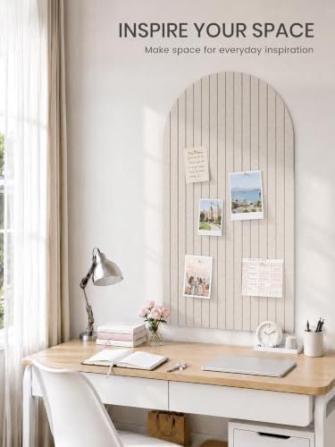 Large Arched Felt Bulletin Board 47.2''×25.5'', Oatmeal