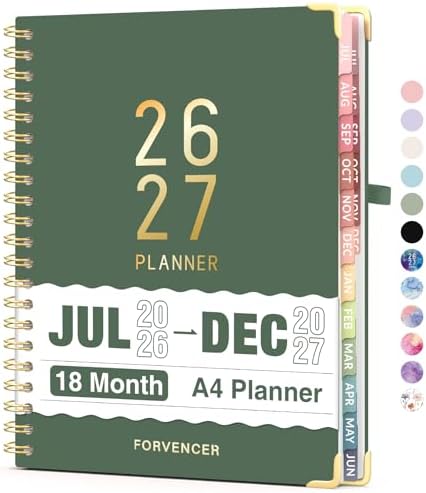 Jul 2026 - Dec 2027 Planner, Forvencer 18 Month Planner 2026-2027, 8.5"x11"