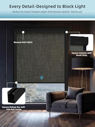 SmartWings Motorized Smart Roller Shades, 100% Blackout Vigor Dove