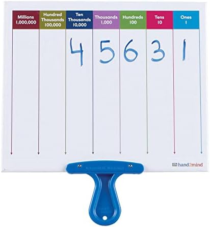 hand2mind Place Value Answer Board, Dry Erase Board Sets, Dry Erase Paddles, Math Classroom Supplies, Base 10 Math Manipulatives for Elementary School, 1st Grade Math Materials (Pack of 4)