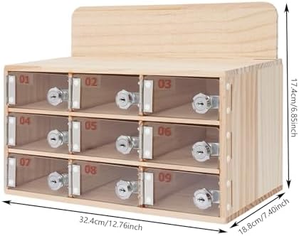Cell Phone Cabinet,Aluminum Alloy Pocket Chart Cell Phones Storage Cabinet, Cell Phone Locker,Wall-Mounted with a Locked,for Classroom, Office, Gym (9 Grid)