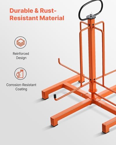 VEVOR Cable Dispenser, Floor or Stud Mounted, Wire Spool Rack, Portable Wire Rack Dispenser with Anti-Slip Metal Handle for Wiring Transport, Swivel Eyelet, for Electrical, Industrial and Retail Use