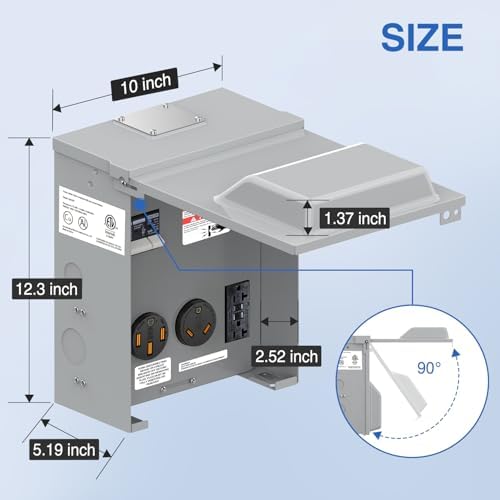 Nilight 20 30 50 Amp RV Power Outlet Box with Breaker 125/250V ETL Listed