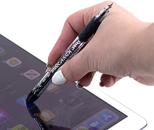 Pentel RSVP STYLUS Ballpoint Pen, Fine Line, Black Ink (BK90L-A) (12 count)