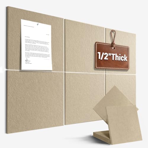 36" x 24" Large Felt Bulletin Board 1/2" Thick, Tan