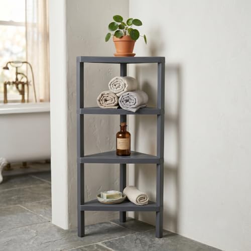 Honey-Can-Do Grey 4-Tier Corner Shelf