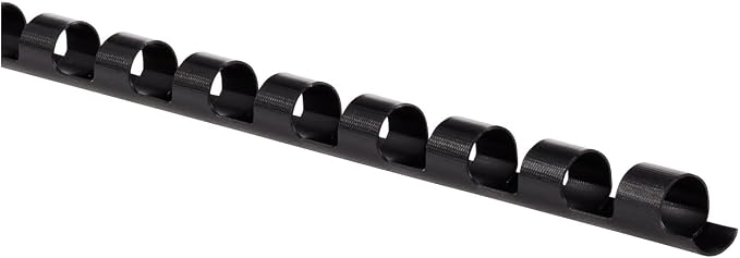 Mead CombBind Binding Spines/Spirals/Coils/Combs, 1/4", 25 Sheet Capacity, Black, 125 Pack (4000130)