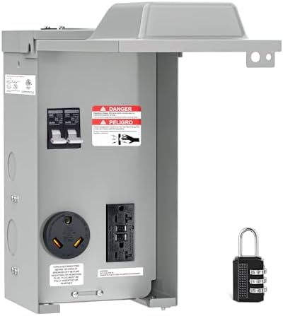 Nilight 20 30 Amp RV Power Outlet Box with Breaker 125V TT-30R GFCI