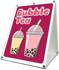 Bubble Tea 18" x 24" A-Frame Sidewalk Sign| Advertise Your Business | Images On Both Sides | Boba Milk Truck Advertising Displays | Made in The USA