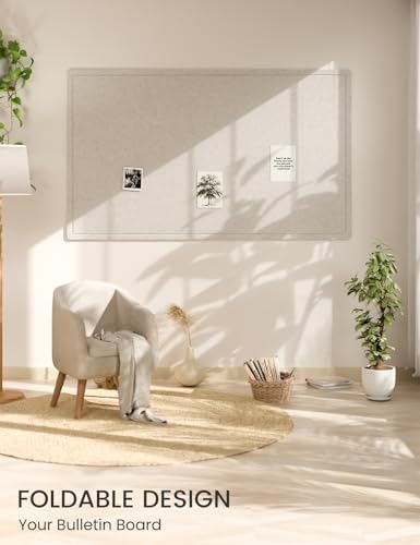 Fluxynara 59" x 35.4" Large Bulletin Board, Oatmeal