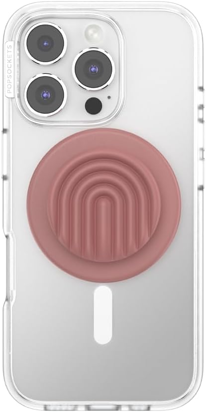 PopSockets Phone Grip for MagSafe, Magnetic Holder- Curves Clay | Removable, For Kindle / Android / iPhone, With Magnet, Pink, Electronic Accessories, For iPad/Kindle/iPhone/Android