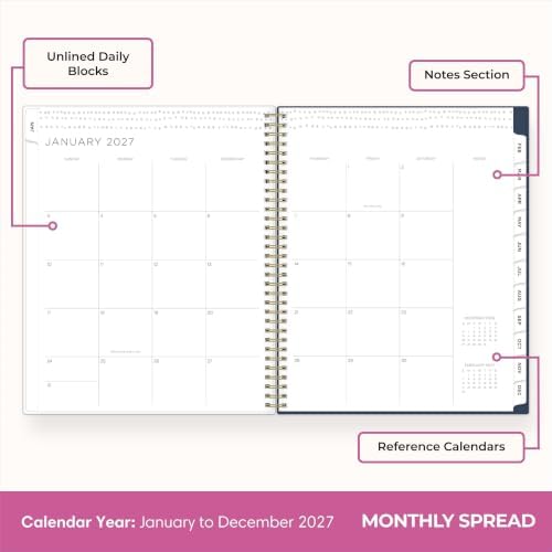 Blue Sky Kelly Ventura 2027 Weekly & Monthly Planner, 8.5"x11", Anemones