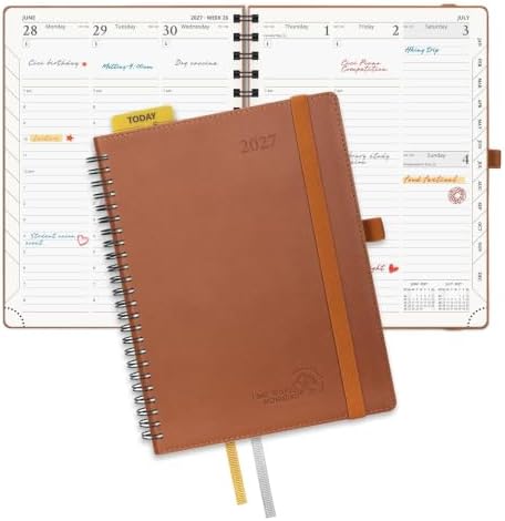 POPRUN 2027 Planner, 6.5'' x 8.5'', Weekly and Monthly Daily Calendar Book
