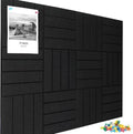 Large Cork Board Alternative 48" X 36" Bulletin Board - 12 Pack Removable Felt Wall Tiles, Cork Wall Tiles Bulletin Board Home Office Essentials - Black