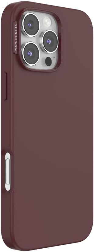 PopSockets iPhone 16 Pro Max Phone Case with MagSafe, Wireless Charging Compatible, Burgundy - Oxblood
