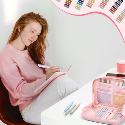 135 Pcs Book Annotation Kit Aesthetic Pencil Case Bag 12 Highlighter 11 Gel Pen 1 Marker 300 Sheet Transparent Sticky Notes Pad 2640 Index Stickers Bible Study Supplies (Kawaii,Pink)