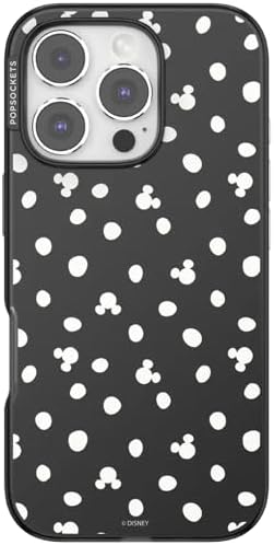 PopSockets iPhone 16 Pro Phone Case with MagSafe- Mickey Dots Black