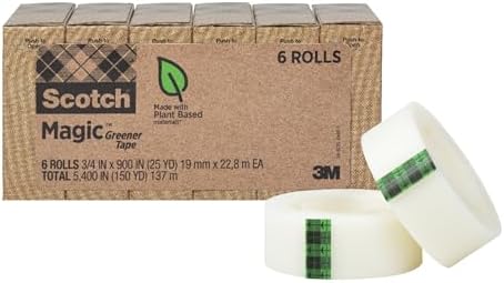 Scotch Magic Greener Tape, 0.75 in .x 900 in., 6 Rolls