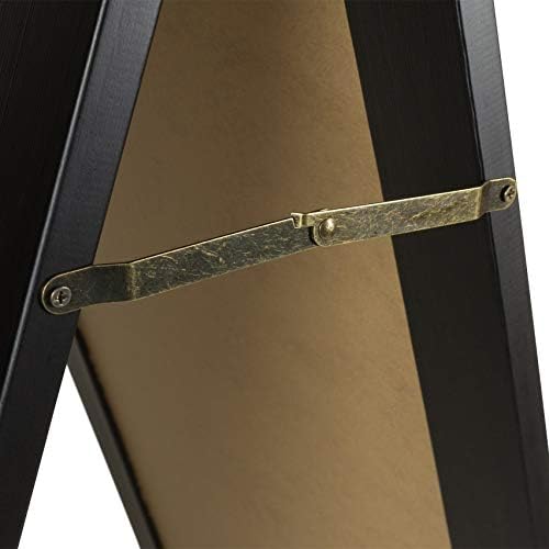 Excello Global Products Black A-Frame Chalkboard - 40"x20" Wooden Standing Sign with Markers & Stencils, Handcrafted Sidewalk Display
