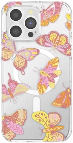 PopSockets iPhone 14 Pro Max Phone Case w/MagSafe- Sunset Mariposa | Magnetic, Wireless Charging, Camera & Drop Protection, Butterfly, Moth, Luna, Western, Boho, Aesthetic