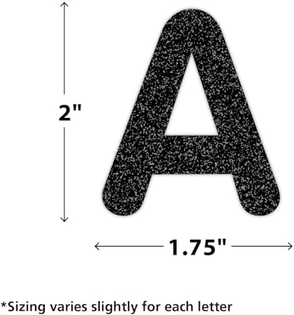 Teacher Created Resources Self-Adhesive Black Glitz 2" Classic Letters Uppercase (TCR9647)