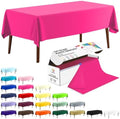 CXPSINC 54 Inch X 100 Feet Plastic Table Cover Roll Disposable Tablecloth with Slide Cutter for All Type/Shape Tables | Party, Banquet, Birthdays, Weddings(Fuchsia, 100 Feet)