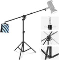 Neewer 2-in-1 Photography Light Stand, Aluminum Alloy 9.7ft Heavy Duty Tripod Stand with 3.8ft Boom Arm and Empty Sandbag for Video Light, Strobe, Reflector, Softbox for Studio Photo Video Shooting