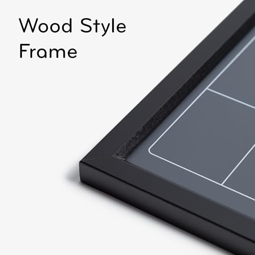 U Brands Magnetic Chalk Calendar Board, 16" x 20", Black Wood Style Frame, Premium Surface, Includes Chalk Pencils, Magnet