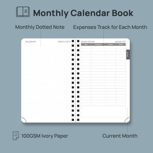 POPRUN Monthly Planner 2027-2028 (Jan.27-Jun.28),4.5"x6.25" Pocket Calendar