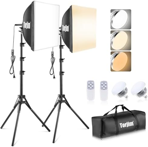 Torjim Softbox Photography Lighting Kit | 16" X 16" & 85W LED Studio Lights