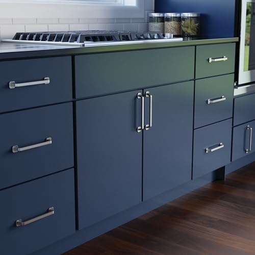 Franklin Brass 10 Pack Polished Nickel Cabinet Handles 6-5/16 inch (160mm) Kitchen Cabinet Handles and Drawer Pulls for Cupboards and Dressers |Notched Backplate