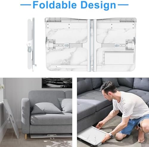 HETTHI Bed Laptop Table Adjustable Foldable Laptop Stand 23.6×15.7in Marble