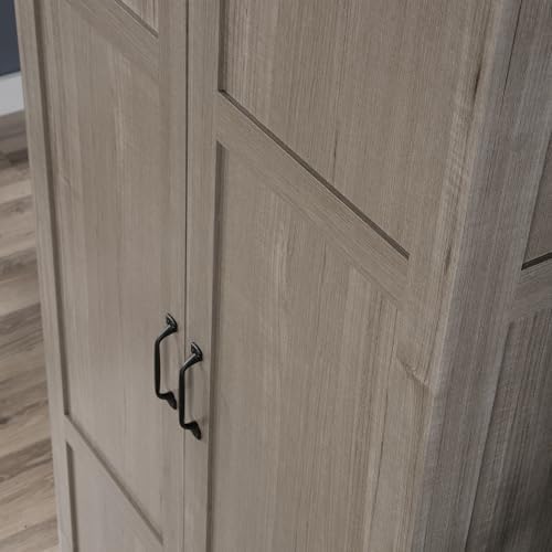 Sauder Select 71" Storage Cabinet, Pantry Cabinet Kitchen Storage with Adjustable Shelves, Bathroom Storage Cabinet, in Silver Sycamore