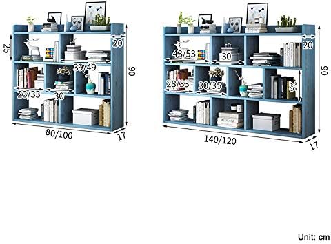Freestanding Bookshelves Storage Display Cabinet Anti-Fall Utility Organizer Shelves for CDs/Movies/Books for Bedroom Living Room Home Office (140x20x90cm)