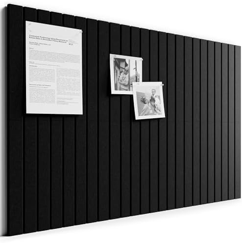 Bumusty 36"x 24" Large Felt Bulletin Board Tiles,Black
