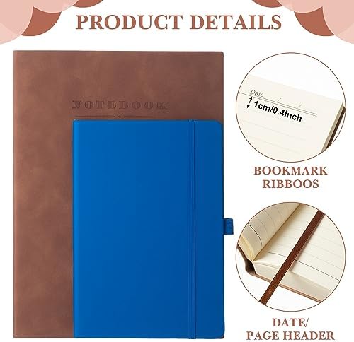 SATINIOR 5 Pack A4 Notebooks Leather Softcover Journal, Brown