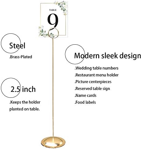HOHIYA 12 Pack 12" Gold Table Number Holders for Weddings & Events