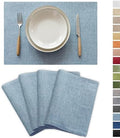 Demetex Blue Placemats Set of 4 Heat Resistant Place Mats Linen Cloth Placemat Dining Table Mats for Kitchen Plate Tables, Blue