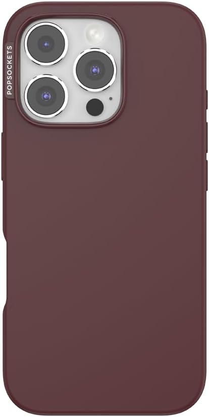 PopSockets iPhone 16 Pro Phone Case with MagSafe, Wireless Charging Compatible, Burgundy - Oxblood