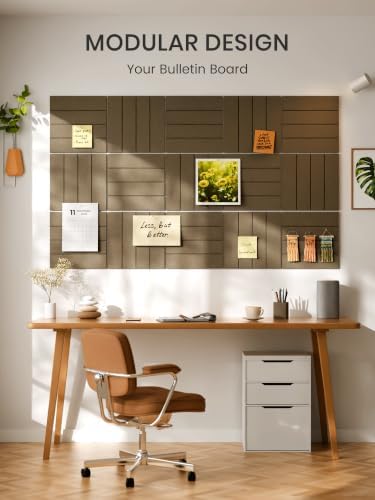 Bumusty 36" x 24" Large Cork Board Alternative, Earth Brown