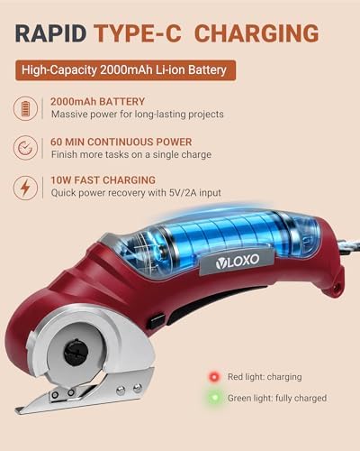 VLOXO Cardboard Cutter 4.2V Cordless Electric Scissors with Safety Lock