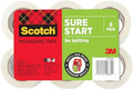 Scotch Sure Start Packing Tape, Clear, 1.88 in. x 25 yd., 6 Tape Rolls