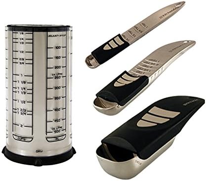 KitchenArt Baker’s Pro Adjust-A-Measure Set, 4-Piece, Satin