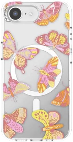 PopSockets iPhone 16/17E Phone Case with MagSafe- Sunset Mariposa | Magnetic, Wireless Charging, Camera & Drop Protection, Butterfly, Moth, Luna, Western, Boho, Aesthetic