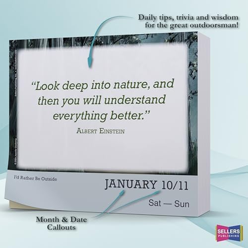 I’d Rather Be Outside 2026 Daily Desk Calendar: Boxed Page-a-Day Outdoor Adventure Calendar with Day-to-Day Hiking Tips, Camping Trivia & Nature Quotes