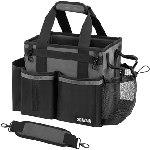 SCAVATA Compact Wearable Cleaning Caddy with Handle & Shoulder Straps
