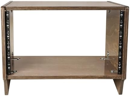 Sound Town DIY 6U Angled Desktop Turret Studio Rack with Solid Baltic Birch Plywood, Weathered Brown, Assembly Required (SDRK-Y6SLB)
