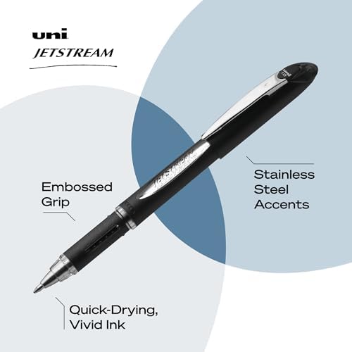 uniball™ Jetstream Ballpoint Pens, Medium Point (1.0mm), Black, 12 Pack