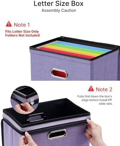 Oterri File Box Small 1-Pack Mesh Pockets Hanging Organizer for Letter-Size | Dustproof Lid. 3 Mesh Pockets. Collapsible Scratch-Resistant GRS Linen. Slide Rails. Office, Home, Dorm